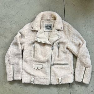Rare Levi's Pink Faux Leather Sherpa Jacket
